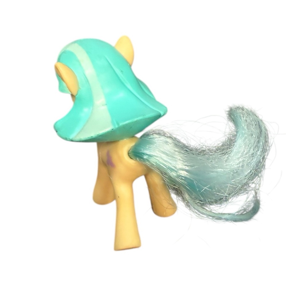 My Little Pony G3 Minty Yellow Pony Figure Teal Hair Hasbro Cutie Mark - Picture 3 of 10
